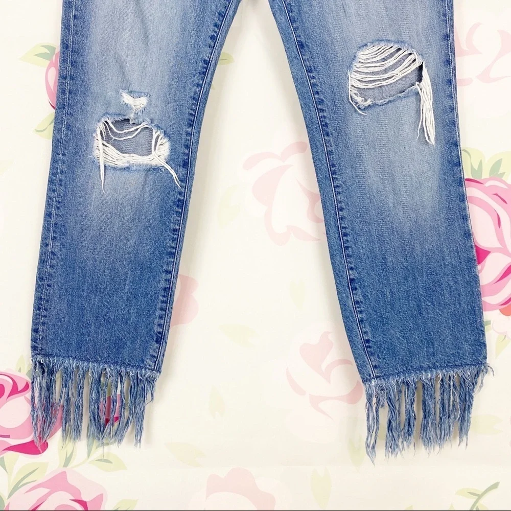 3x1 NYC Distressed Crop Fringe Denim 26 - Picture 5 of 9